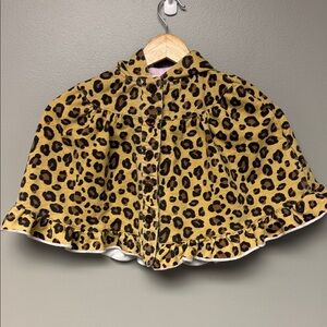 Baby Headquarters Leopard Print Cape 24M Ruffle Hem